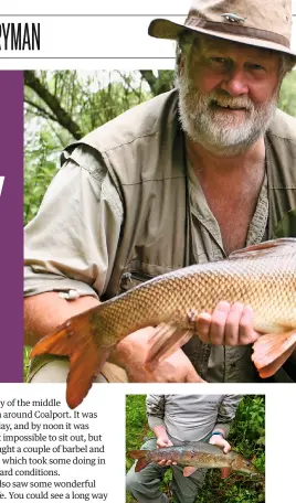  ??  ?? Sadly one of the barbel we caught had been badly attacked by an otter.