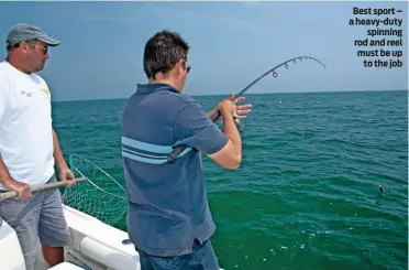  ??  ?? Best sport – a heavy-duty spinning rod and reel must be up to the job