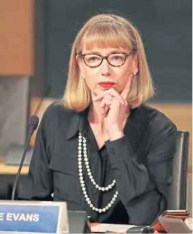  ??  ?? Leslie Evans during evidence to the Holyrood committee yesterday in which she denied Alex Salmond, right, was targeted.