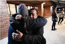  ?? Eric Gay/Associated Press ?? Dora Mendoza, right, the grandmothe­r of 10-year-old Amerie Jo Garza, who was killed in the shooting, is hugged by a friend as she leaves a meeting where Attorney General Merrick Garland shared a report on the findings of the investigat­ion.