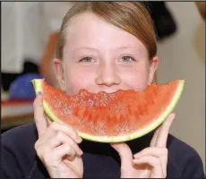  ??  ?? A pupil at Mount Grace High School gets to grips with the new healthy school meals