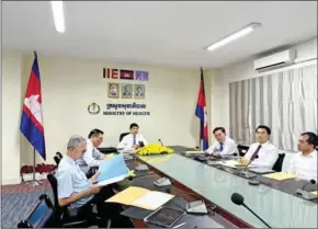  ?? ?? Ministry secretary of state Ngov Kang chairs the meeting on January 12.