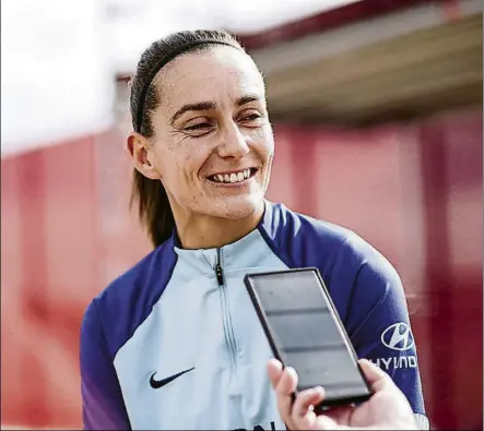  ?? FOTO: ATLÉTICO DE MADRID ?? Ainhoa Vicente Moraza, en la entrevista para Mundo Deportivo previa a la semifinal de la Copa de la Reina