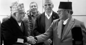  ?? PHOTO: REUTERS ?? Midway through his tenure, Nepal Prime Minister K P Sharma Oli (left) had to yield power to Prachanda. But that did not happen, leading to the current political crisis