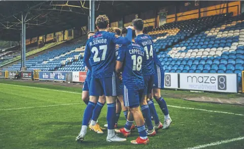  ?? ?? Halifax Town’s players are in a rich vein of form. Pic: Marcus Branston