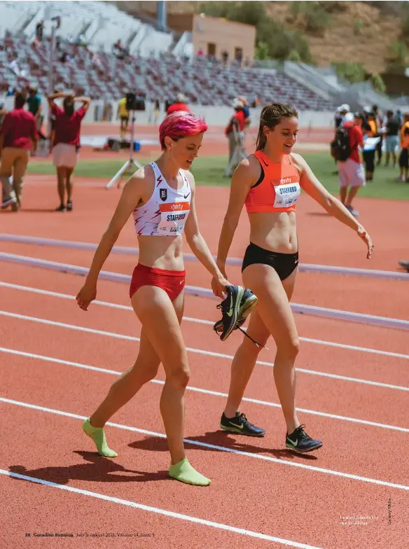  ??  ?? Lucia and Gabriella post race in California