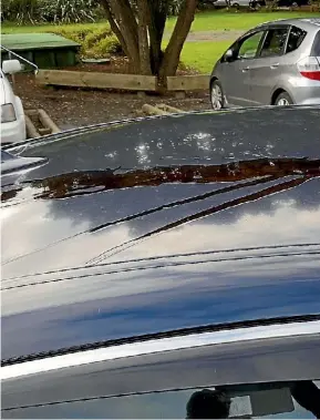  ?? SUPPLIED ?? Jason Yang says he was harassed on Piha Rd before his car had a corrosive liquid poured on it.