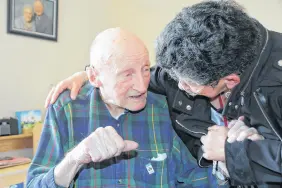  ?? LYNN CURWIN/TRURO NEWS ?? Bill Bradbury chats with Georgette Beaulieu, secretary of the National Associatio­n of Federal Retirees, Colchester-east Hants. Bradbury is currently in Truro but would like to be moved to the Camp Hill Veterans’ Memorial Building. He applied but was denied.