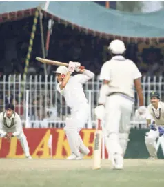  ?? V. V. KRISHNAN ?? A star is born: A young Sachin Tendulkar in action during his debut series against Pakistan in December 1989.