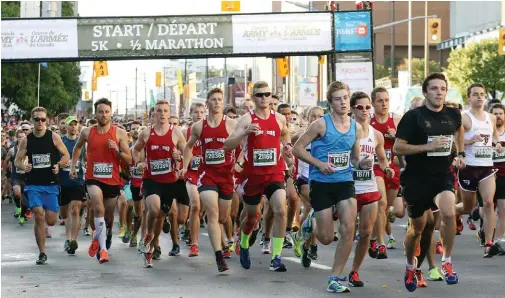  ??  ?? ABOVE Canada Army Run, held in Ottawa, is one of the most popular half-marathons in the country