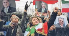  ??  ?? Protest at the Iranian embassy in London yesterday