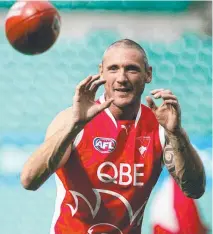  ??  ?? ‘Spida’ Everitt during his playing days with the Sydney Swans.