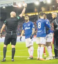  ??  ?? RED MIST Alfredo Morelos gets sent off at Pittodrie