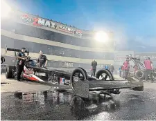  ?? YVONNE POTTER PHOTO ?? The Paton TF team Top Fuel dragster goes to work at the Circle K NHRA Four-Wide Nationals at zMAX Dragway outside Charlotte, N.C. last weekend.