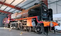  ?? ANDY COLLINSON ?? ‘Patriot’ No. 5551 The Unknown Warrior, with its boiler in the frames and the tender from ‘Crab’ No. 13065, at Crewe Heritage Centre on November 10 2018.