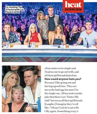  ??  ?? Olly and his ex Co-hosting The
X Factor with Caz Flack in 2016