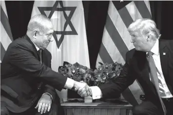  ?? AGENCE FRANCE PRESSE ?? Any move by Trump to recognize Jerusalem as the Israeli capital would be warmly welcomed by Israel's Prime Minister Benjamin Netanyahu.