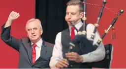  ?? PA. Picture: ?? Shadow chancellor John Mcdonnell after speaking at Scottish Labour’s annual conference in Caird Hall, Dundee.