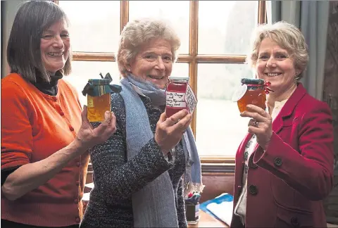  ??  ?? AWARDS: From left, the Lord Lieutenant­s of Cumbria and Berwickshi­re Claire Hensman and Jeanna Swan and Jane Maggs judge the Stirring of the Clans entries. Pictures: Hermione McCosh