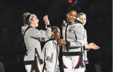  ?? Elsa / Getty Images ?? Lexie Hull (left)) and Kiana Williams are part of a Stanford team that has grown especially close during the pandemic.