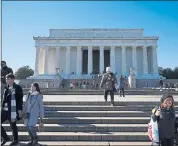  ?? MANDEL NGAN — AGENCE FRANCE-PRESSE VIA GETTY IMAGES ?? In the event of a shutdown of the federal government, facilities such as the Lincoln Memorial and national parks across the nation would be closed to the public, and thousands of federal employees would be furloughed.