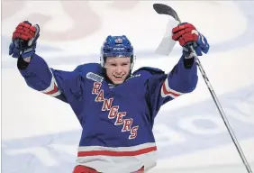  ?? DAVID BEBEE WATERLOO REGION RECORD FILE PHOTO ?? Kitchener Rangers scoring leader Rickard Hugg is on the preliminar­y roster for Sweden’s national junior team.