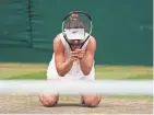  ?? EPA ?? Simona Halep celebrates after beating Serena Williams in the Wimbledon final on Sunday.