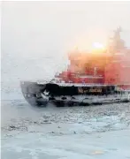  ??  ?? Russia is rapidly upgrading its fleet of icebreaker­s which are vital escorts.