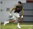  ?? PAUL VERNON — THE ASSOCIATED PRESS ?? Former Ohio State cornerback Gareon Conley, shown running a drill Thursday during the Buckeyes’ Pro Day, is NFL Draft guru Mel Kiper’s pick to go at No. 14 to the Eagles. Columnist Bob Grotz believes there are so many talented players at positions of...