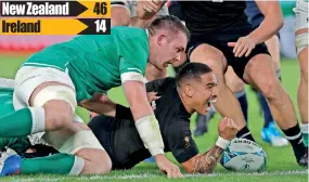  ??  ?? Centre Aaron Smith touched down twice as the All Blacks went on to record seven tries against Ireland - Reuters