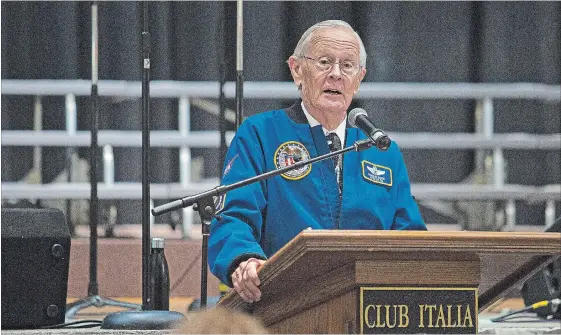  ?? BOB TYMCZYSZYN THE ST. CATHARINES STANDARD ?? Astronaut Charles Duke Jr. was the keynote speaker at the 45th Niagara Falls prayer gathering held at Club Italia in Niagara Falls.