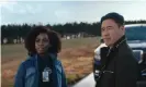  ?? Photograph: courtesy of Marvel Studios ?? Monica Rambeau (Teyonah Parris) and Jimmy Woo (Randall Park) approach Westview