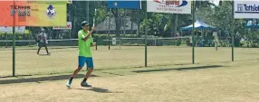  ?? Photo: Waisea Nasokia ?? A participan­t at the Fiji Open Tennis Championsh­ip 2022 at the Denarau Golf and Racquet Club on May 18, 2022.