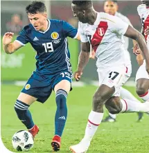  ??  ?? Lewis Morgan in action for Scotland against Peru