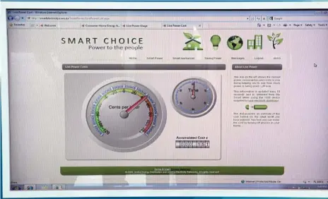  ?? Photo: DAVID CROSLING ?? ROLLED OUT: A website page showing how a household can monitor their electricit­y use with the new smart meters.