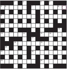  ?? ?? Play our accumulato­r game! Every day this week, solve the crossword to find the letter in the pink circle. On Friday, we’ll provide instructio­ns to submit your five-letter word for your chance to win a luxury Cross pen. UK residents aged 18+, excl NI. Terms apply. Entries cost 50p.