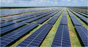  ?? ?? A Chinese-built solar power station in Garissa, Kenya, on December 13, 2021