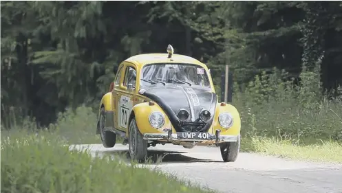  ??  ?? 0 VOLKSWAGEN BEETLE: Bob Beates’s 1958 car was the oldest to tackle the Goodwood rally stage