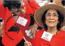  ??  ?? POLLY PASILLAS, 88, participat­ed in strikes from 1965 to 1970. “There were so many policemen. I was scared. But I am so happy I was there,” she said.