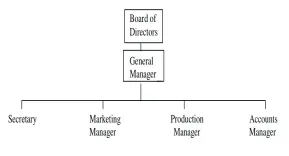  ??  ?? (The above organisati­on chart for a large company is partially done. Please complete it.)