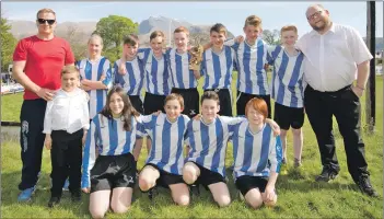  ?? Pictures: Abrightsid­e Photograph­y. ?? Left: Lochaber High School team for the day. Below left: Inverlochy Primary School pupils are delighted with their win. And, below: Lundavra Primary School with their trophy.