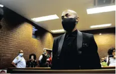  ?? | NOKUTHULA MBATHA African News Agency (ANA) ?? TSHEGOFATS­O Pule’s ex-boyfriend Ntuthuko Shoba appeared in the Roodepoort Magistrate’s Court, charged with her murder.