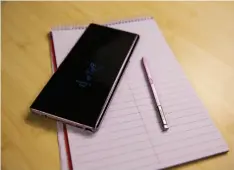  ??  ?? The Galaxy Note 9 and its stylus.