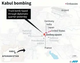  ?? Truck bomb ripped through diplomatic quarter yesterday ??