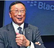  ?? FRANK GUNN/THE CANADIAN PRESS ?? BlackBerry’s John Chen, whose total compensati­on was a whopping $89.7 million, topped the list of the best-paid Canadian chief executive officers, according to an annual report by the Canadian Centre for Policy Alternativ­es.