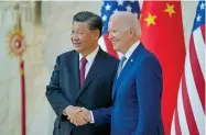  ?? ?? █ El Presidente chino, Xi Jinping, y su homólogo estadounid­ense se reunieron ayer en Bali, Indonesia.