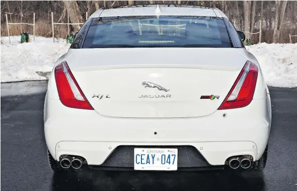  ?? PHOTOS: DAVID BOOTH/DRIVING.CA ?? The 2018 Jaguar XJR 575 will put you back $126,500, but that’s tens of thousands less than some competitor­s.