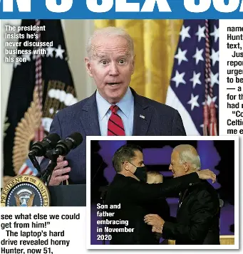 PREZ BIDEN CAUGHT IN SON�S SEX SCANDAL