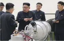  ?? FOTO: SCANPIX/AP ?? FARLIG MANN: Nord-Koreas leder Kim Jon Un, her på våpeninspe­ksjon provoserer mer.