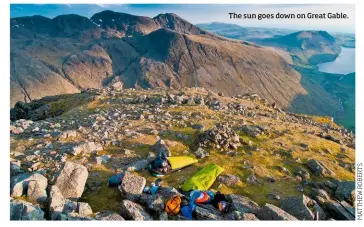  ??  ?? The sun goes down on Great Gable.